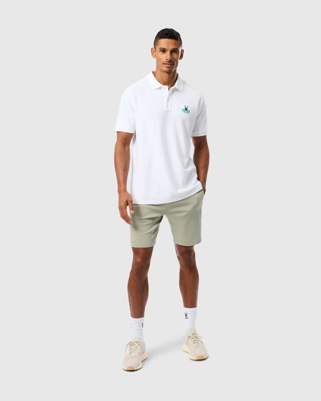 Polos Psycho Bunny Courtside Pique Polo Blanche Homme | QUS-82620817